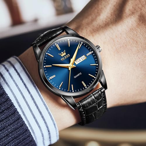 Brown Black Leather Strap Analog Quartz Dress Watch O53916