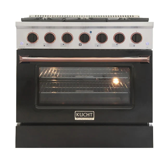 36 In. 5.2 cu ft. Natural Gas Range with Black Door L841