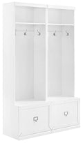 White 2-Piece Entryway Set with 2 Hall Trees R8378