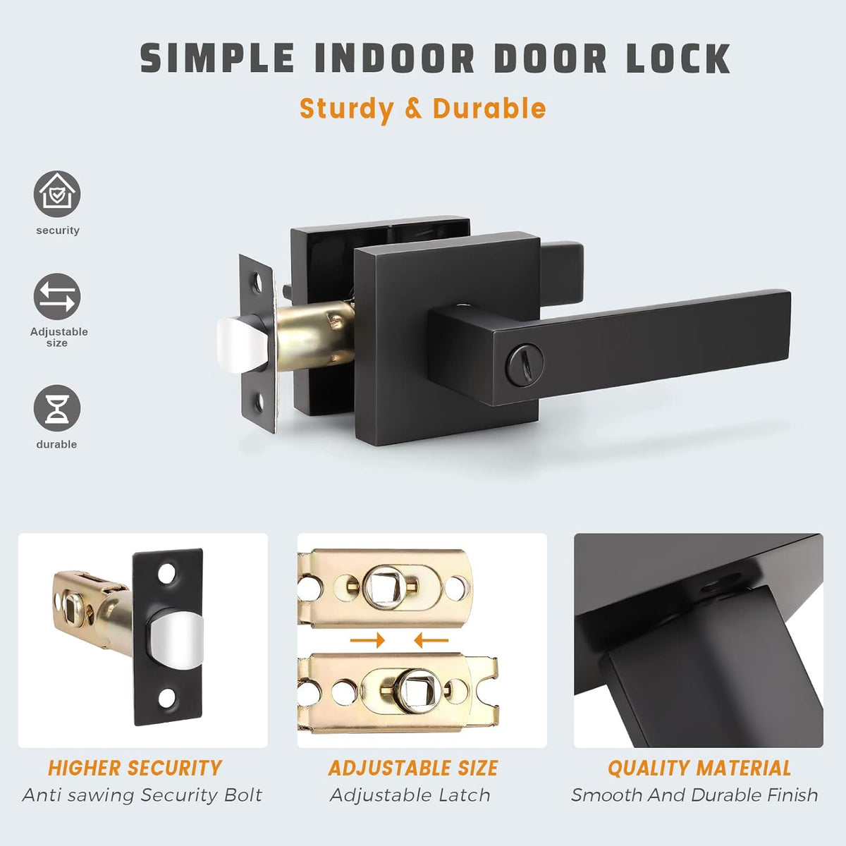 6 Pack Matte Black Door Lever Lockset O745272