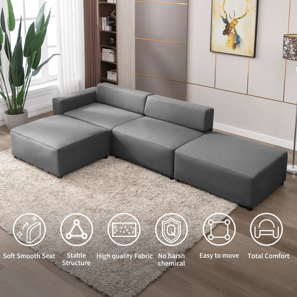 Light Gray L Shape Sectional Sofa O737708
