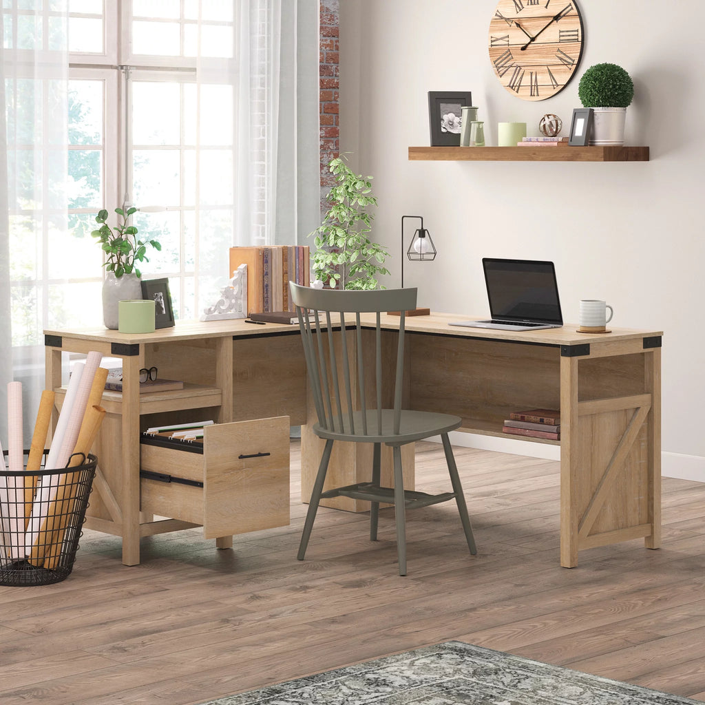 L-Shape Computer Desk with File Drawer M643