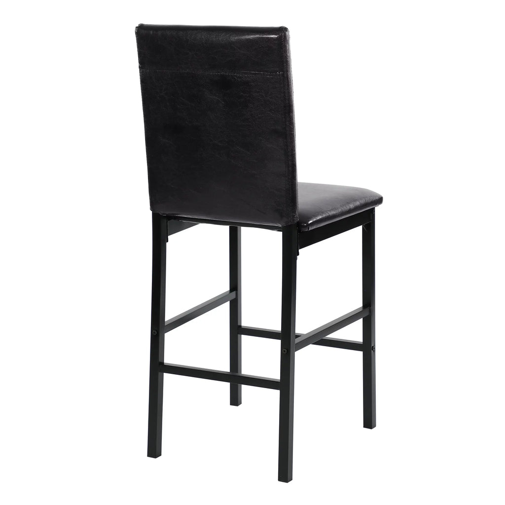 Faux Leather Upholstered Counter Height Chair Set of 4 Dark Brown K2783