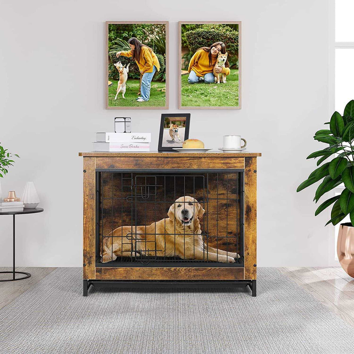 Wooden Dog Crate End Table T674734
