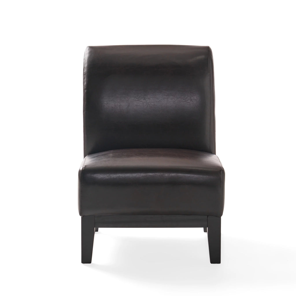 Brown Bonded Leather Slipper Chair G315478