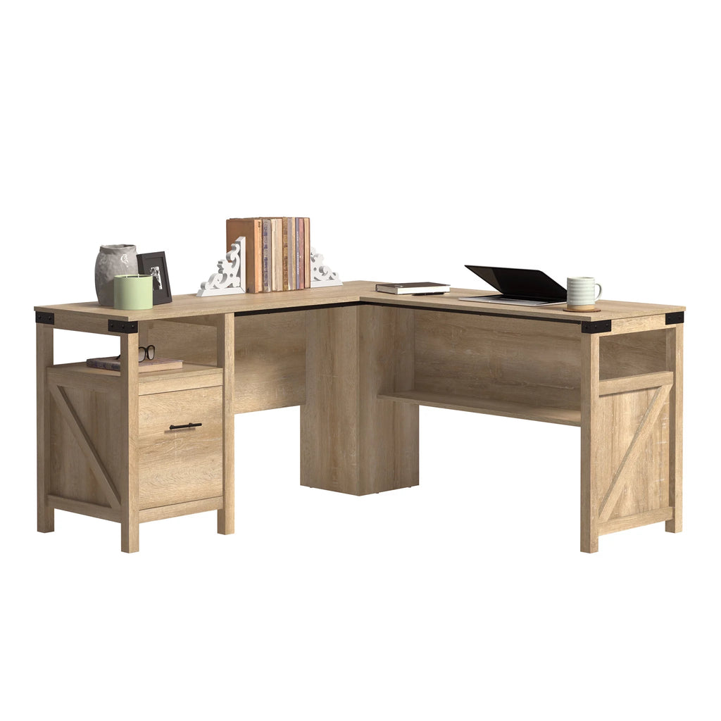 L-Shape Computer Desk with File Drawer M643