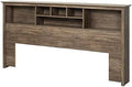 Drifted Gray Wood King Size Bookcase Headboard M7222