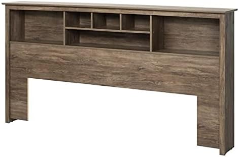 Drifted Gray Wood King Size Bookcase Headboard M7222