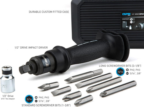 1/2 Drive Reversible Impact Driver Set W928