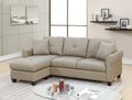 Beige Tufted Cushion Sectional Sofa Chaise C9574