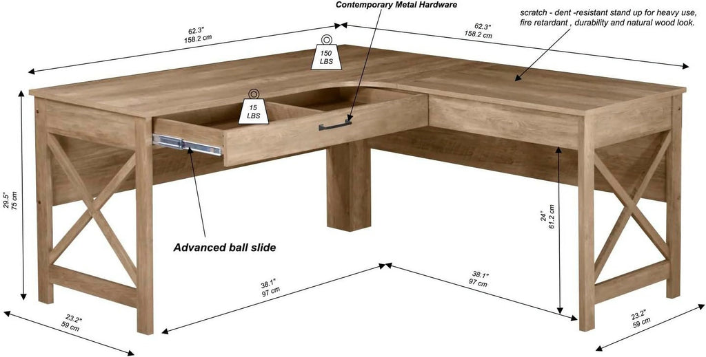 L-Shaped Desk With Drawer P531161