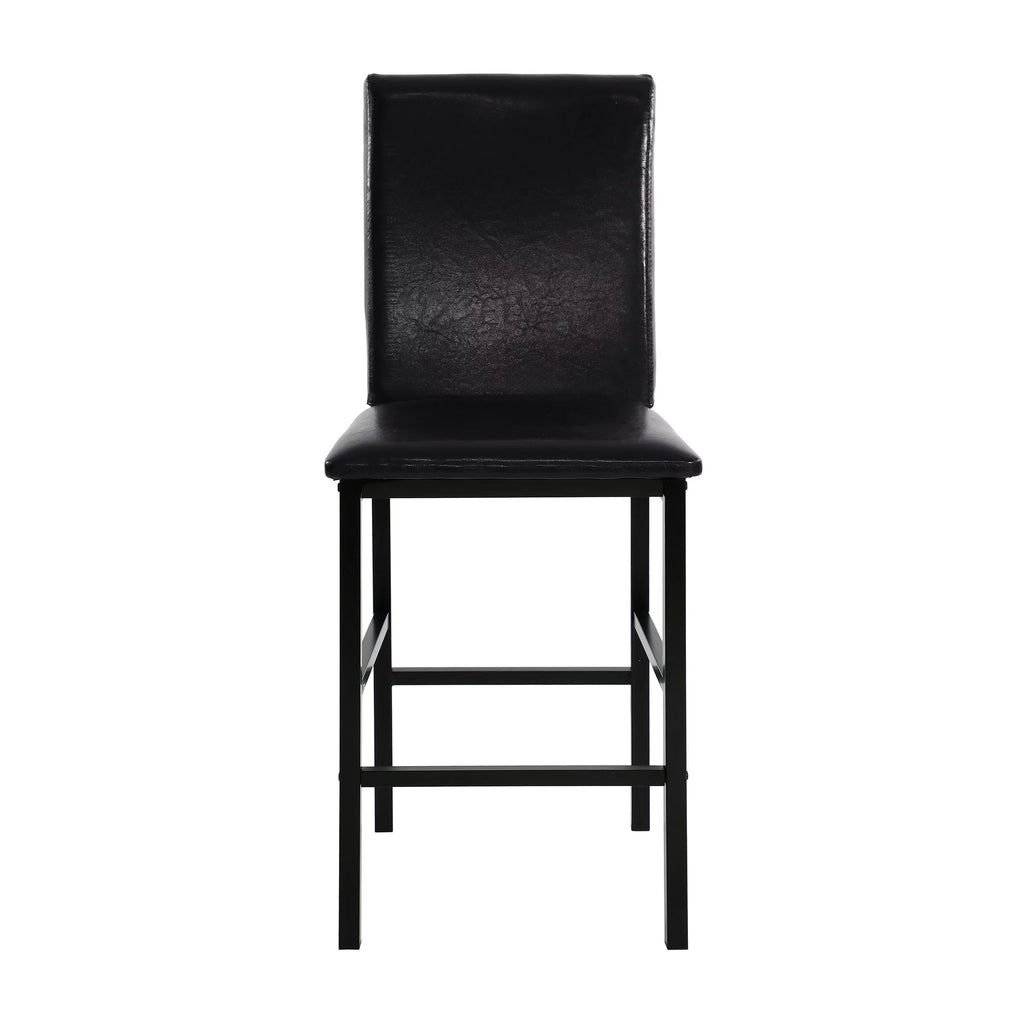 Faux Leather Upholstered Counter Height Chair Set of 4 Dark Brown K2783