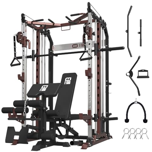 Power Cage with Barbell, LAT-Pull Down & Cable Crossover System Y5373