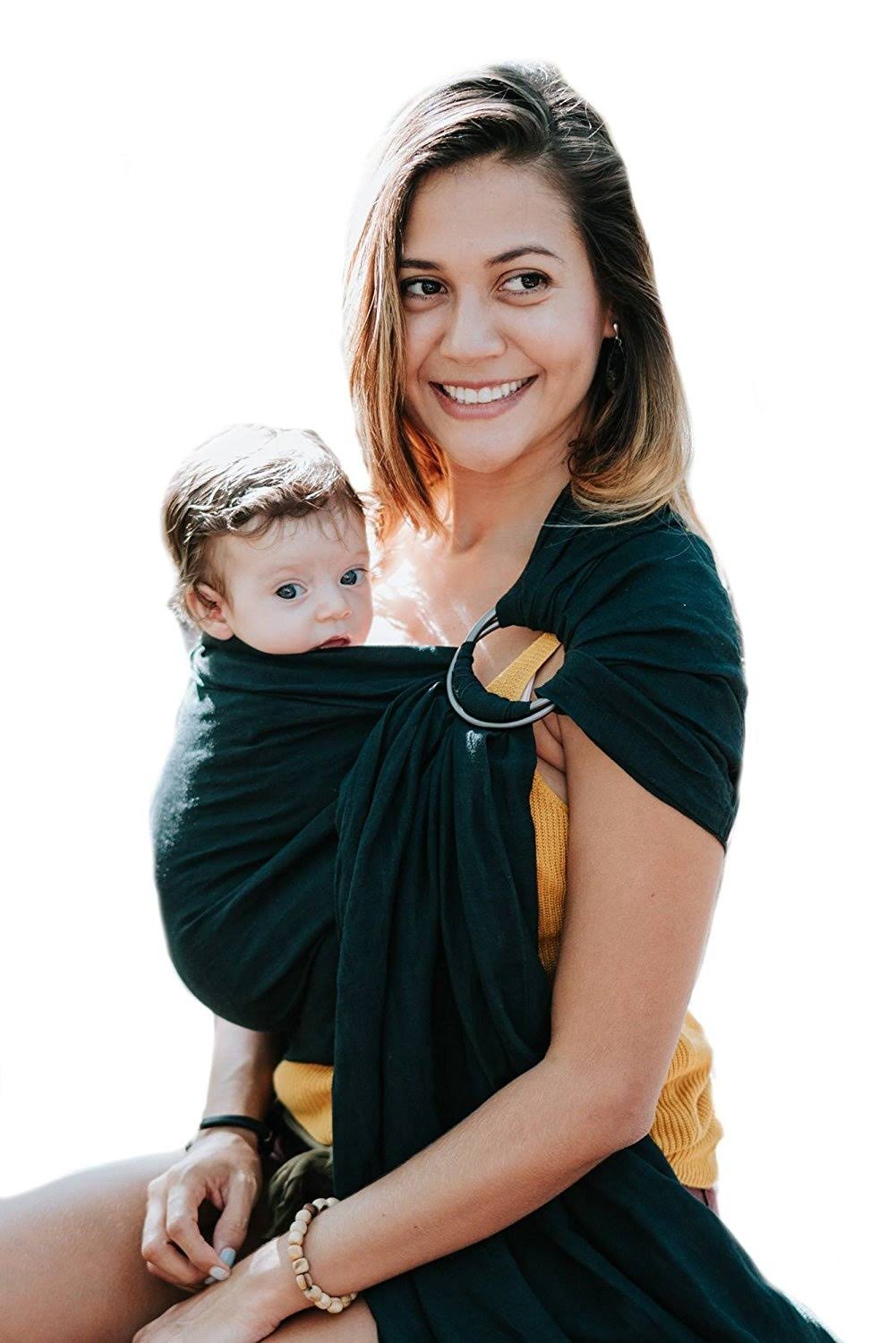 Bamboo & Linen Ring Sling Baby Carrier W1772