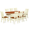 9 Piece Buttermilk Cherry Dining Set with Table & 8 Wood Chairs J111826