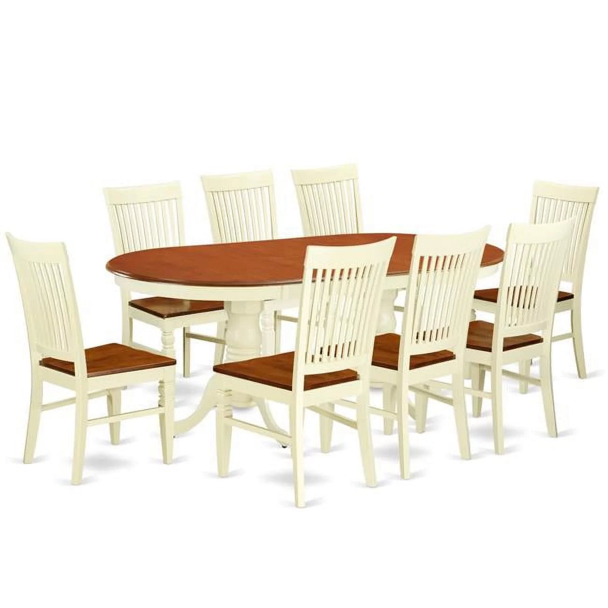 9 Piece Buttermilk Cherry Dining Set with Table & 8 Wood Chairs J111826