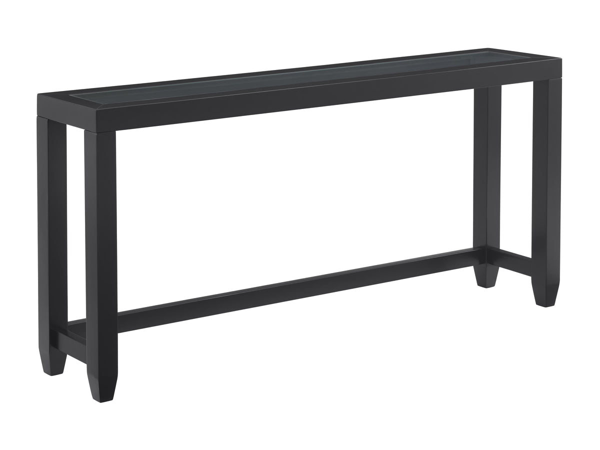 Black Glass Top Sofa Console Table Q603887