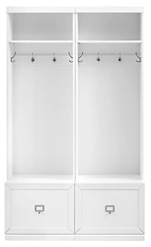 White 2-Piece Entryway Set with 2 Hall Trees R8378