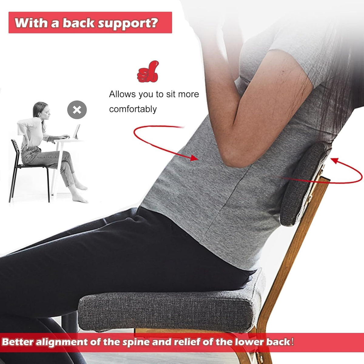 Gray Ergonomic Kneeling Chair with Back Support J74103