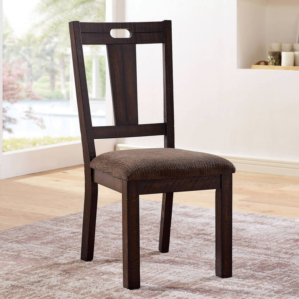 Set of 2 Padded Seat Side Chair Brown R8558