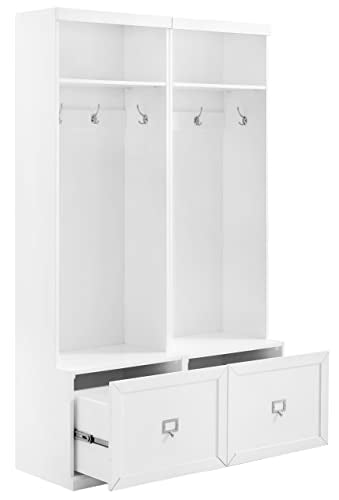 White 2-Piece Entryway Set with 2 Hall Trees R8378