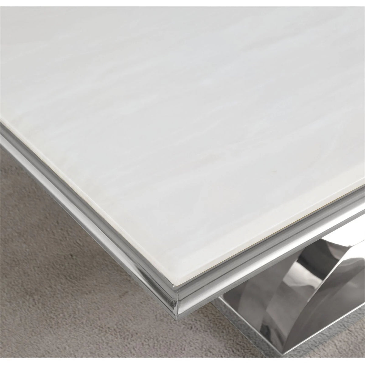 Terracotta Silver Faux Marble Pedestal Dining Table K211520