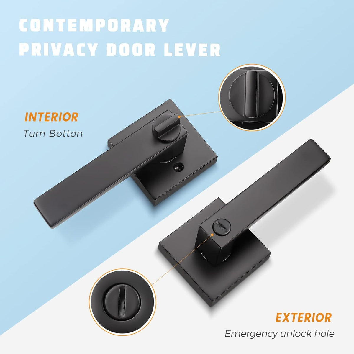 6 Pack Matte Black Door Lever Lockset O745272