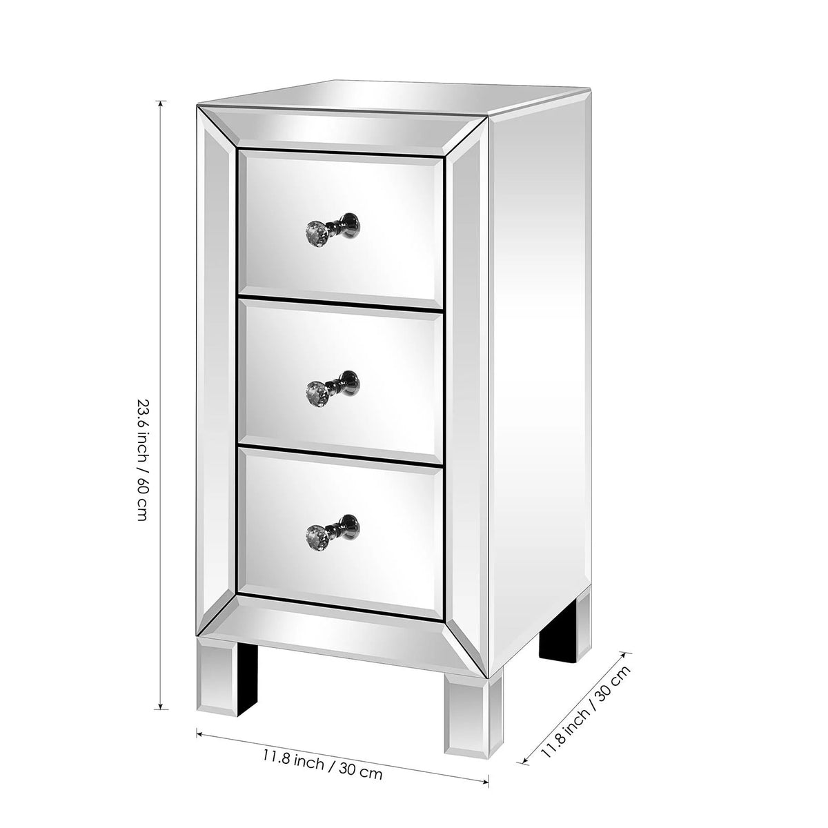 Mirrored 3 Drawer Nightstand G28801