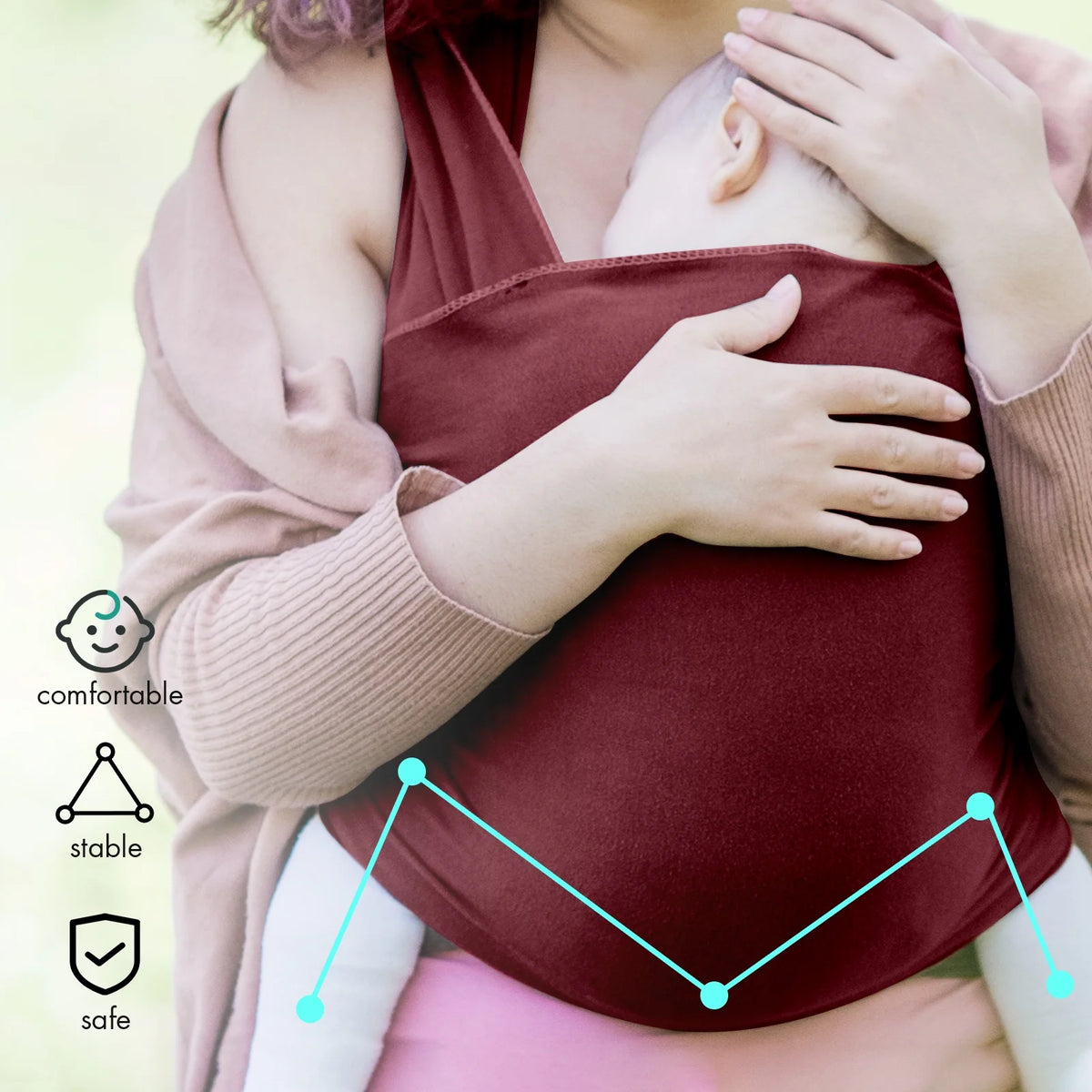 Organic Cotton Adjustable Baby Wrap Carrier P16426