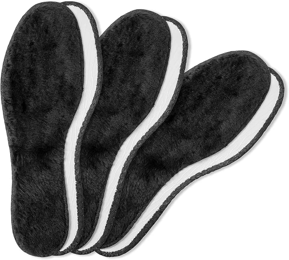 Lambskin Winter Shoe Insoles Set, 3 Pairs B4791