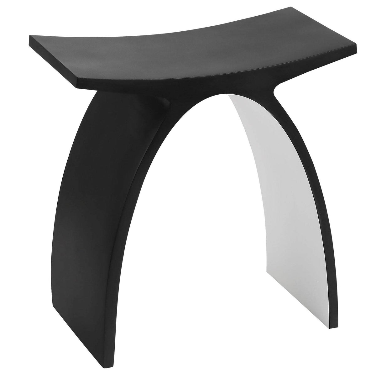 Black Matte & White Arched Solid Surface Resin Bathroom Stool V354161