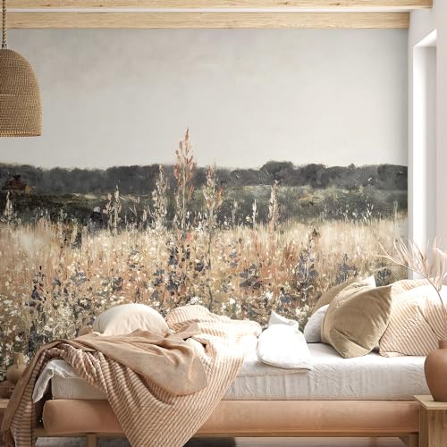 Vintage Wildflower Field Wallpaper, Peel and Stick Removable Vinyl, 59"x78.7" C815