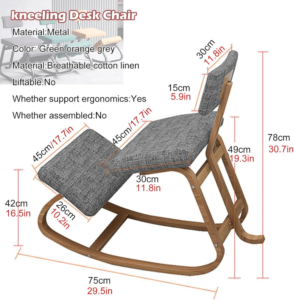 Gray Ergonomic Kneeling Chair with Back Support J74103