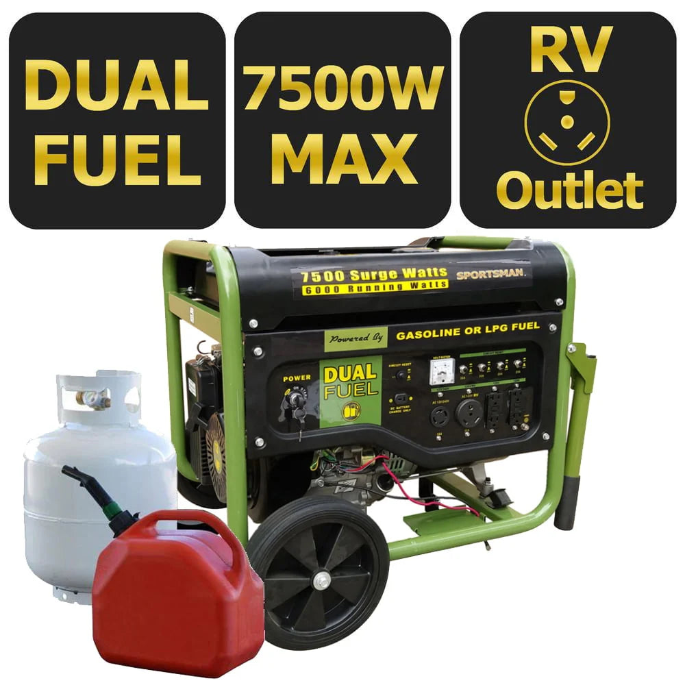 7500 Watts Dual Fuel Portable Generator F99931