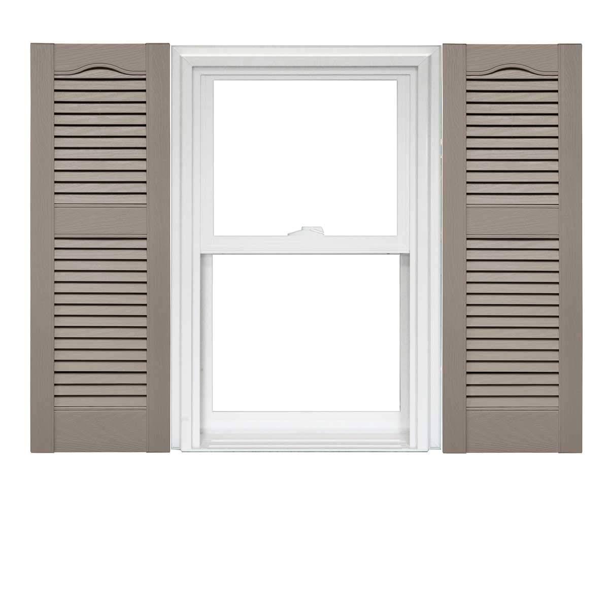 Clay Vinyl Louver Shutters (1 Pair) 14.5 x 55 Y55652