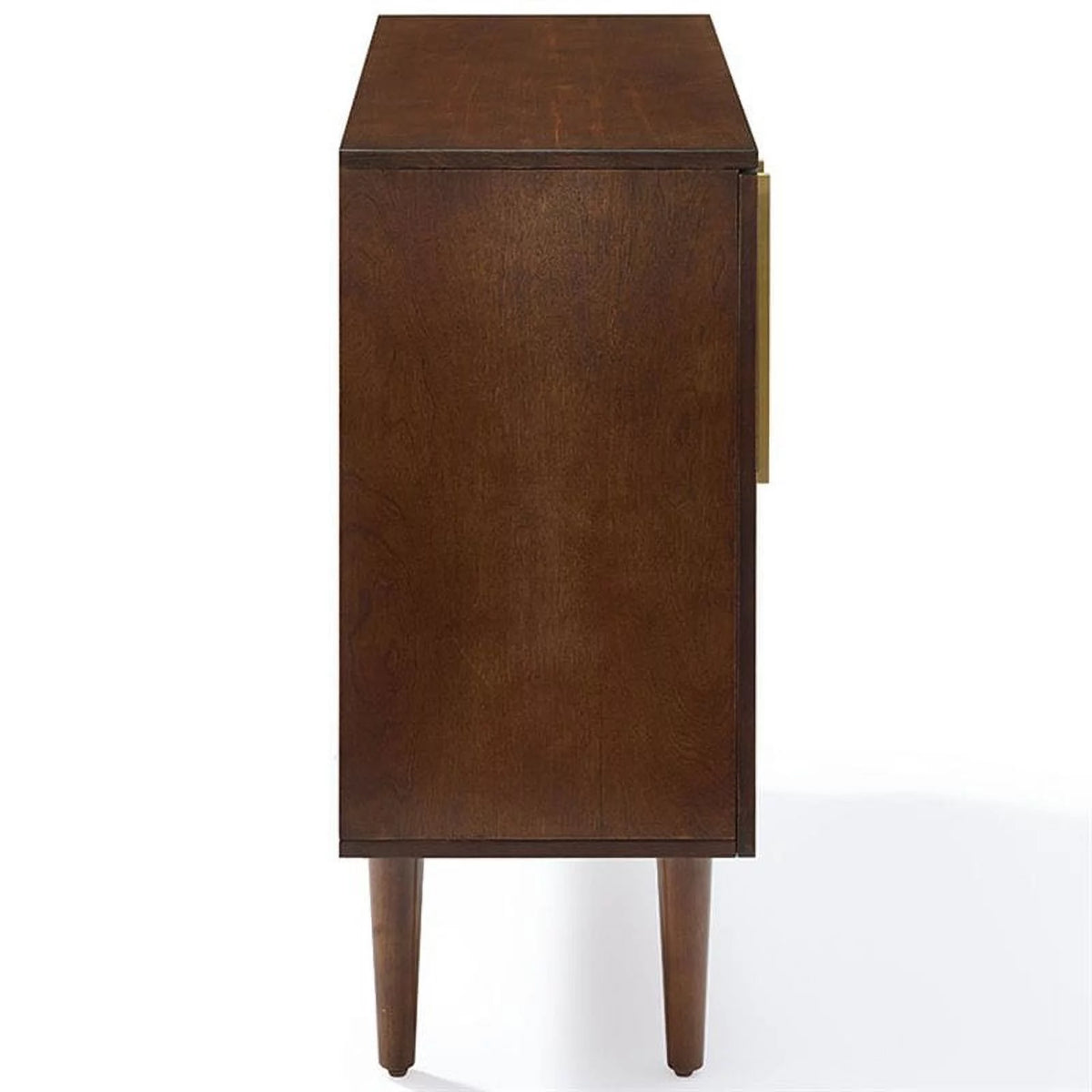 2 Door Glass Console Table in Mahogany C7553