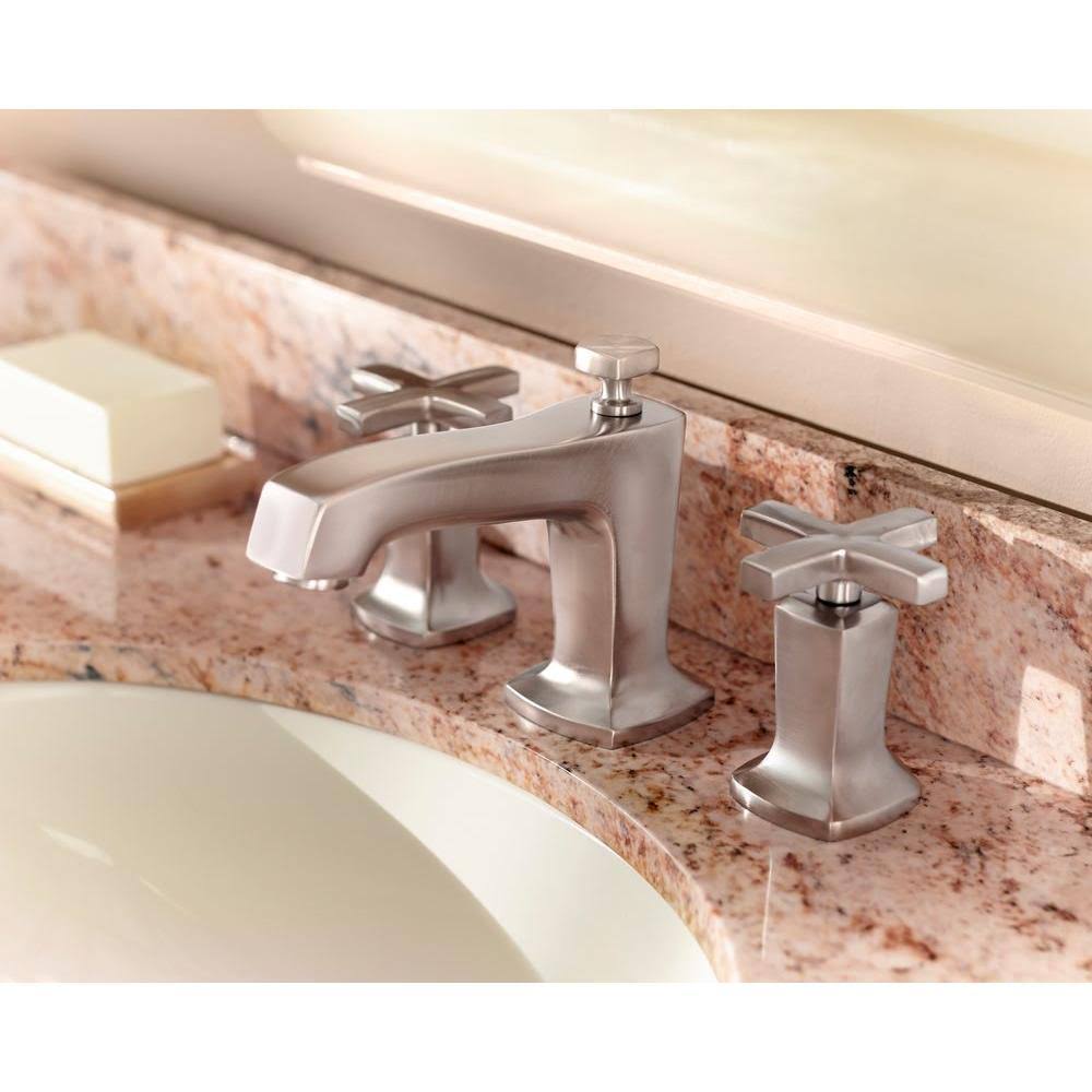 Vibrant Brushed Nickel Widespread Bathroom Faucet O905