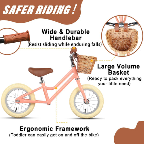 12 inch Kids Balance Bike with Basket R71328