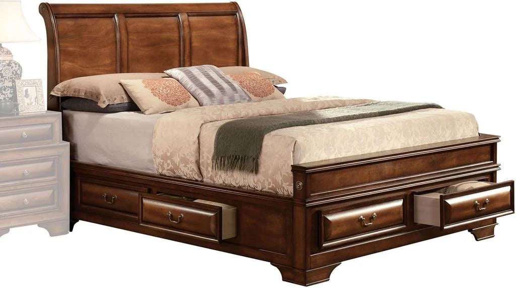Brown Cherry 3Pcs King Bedroom Set I568