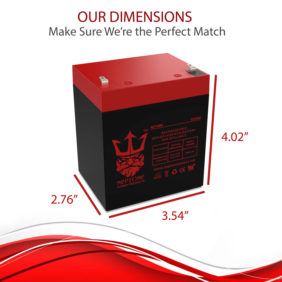 12V 5Ah SLA Replacement Lawn Mower Battery T595