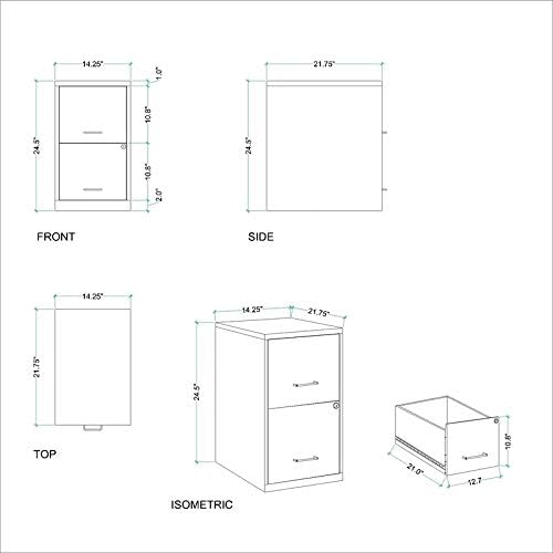 2 Drawer File Cabinet with Storage P20875