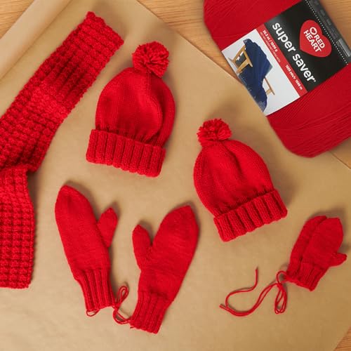Red Heart Cherry Super Saver Jumbo Yarn, 1 Pack, 2232 Foot S176651