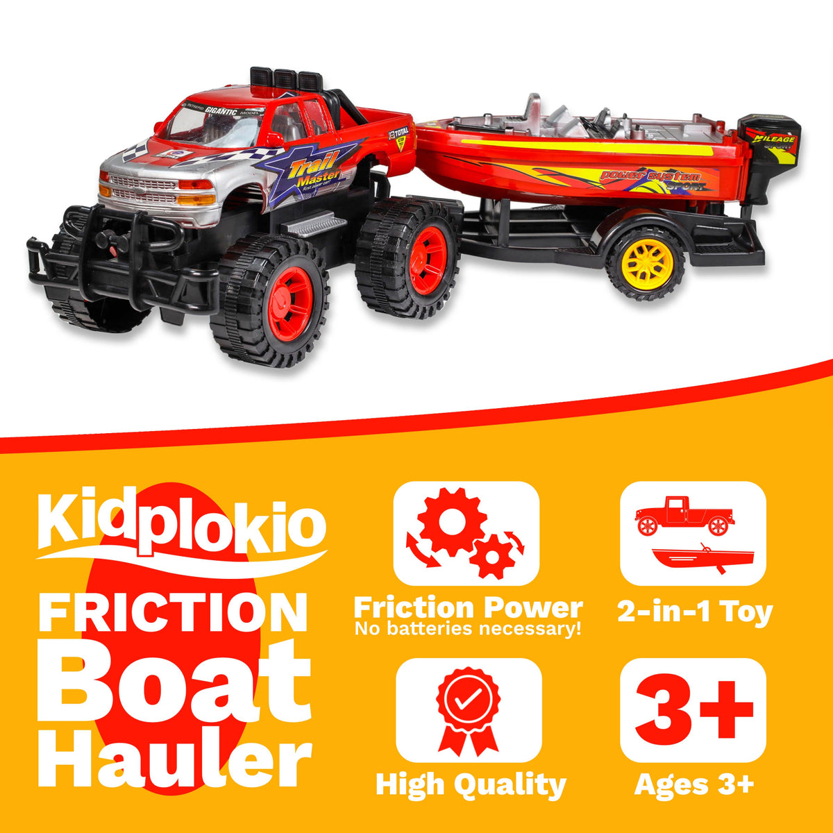 Friction Power Toy Truck with Trailer Z2491