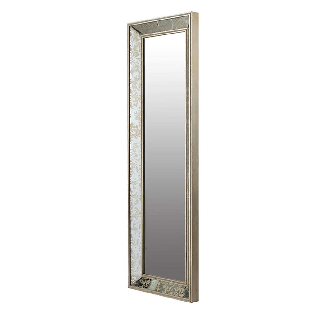 Antique Style Rectangular Floor Mirror Gold I2877