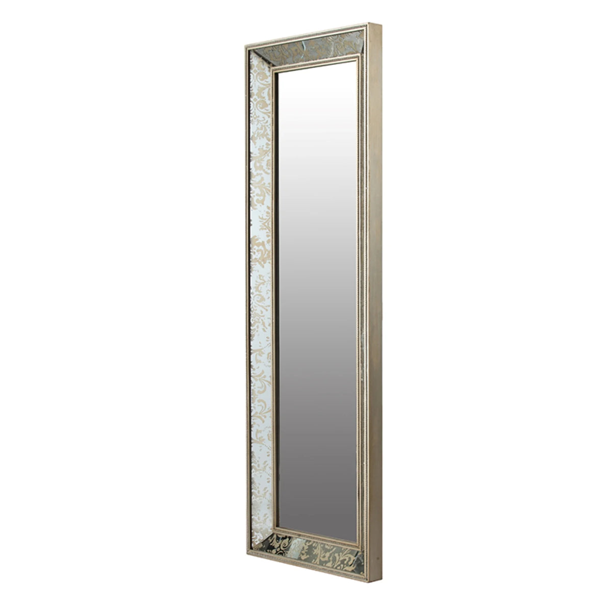 Antique Style Rectangular Floor Mirror Gold I2877