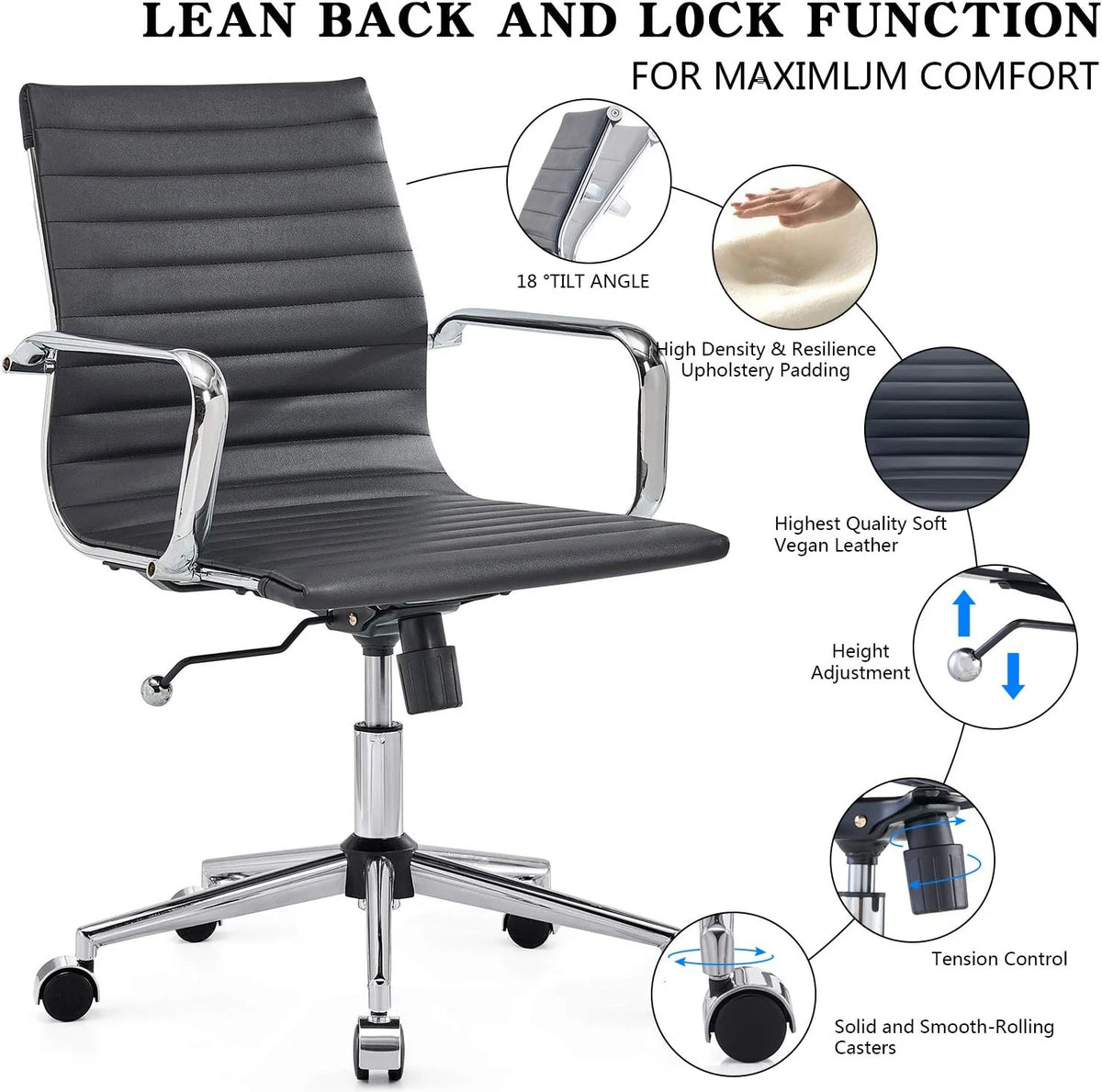 Black Ergo Office Chair with Back Support 320Lbs S266
