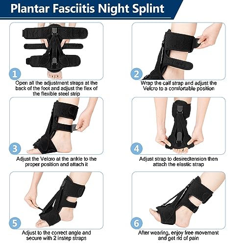 Adjustable Night Splint with 3 Straps W5501
