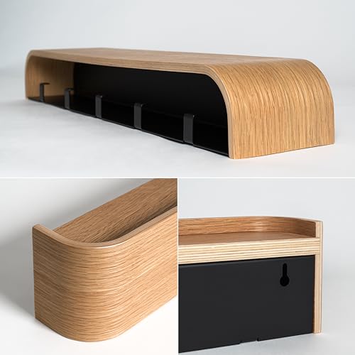 Solid Wood Veneer Coat Rack with Wall Hooks H794044