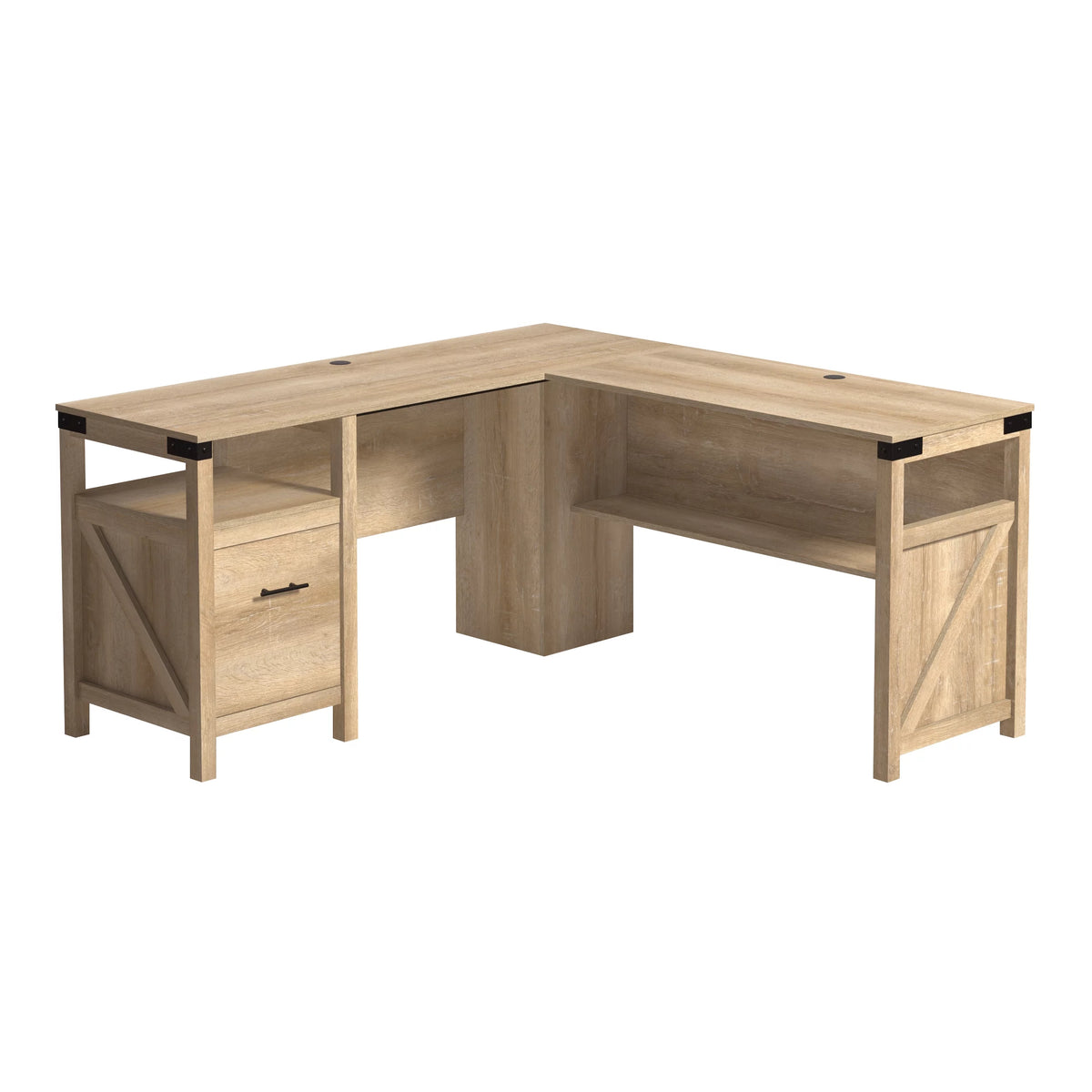 L-Shape Computer Desk with File Drawer M643