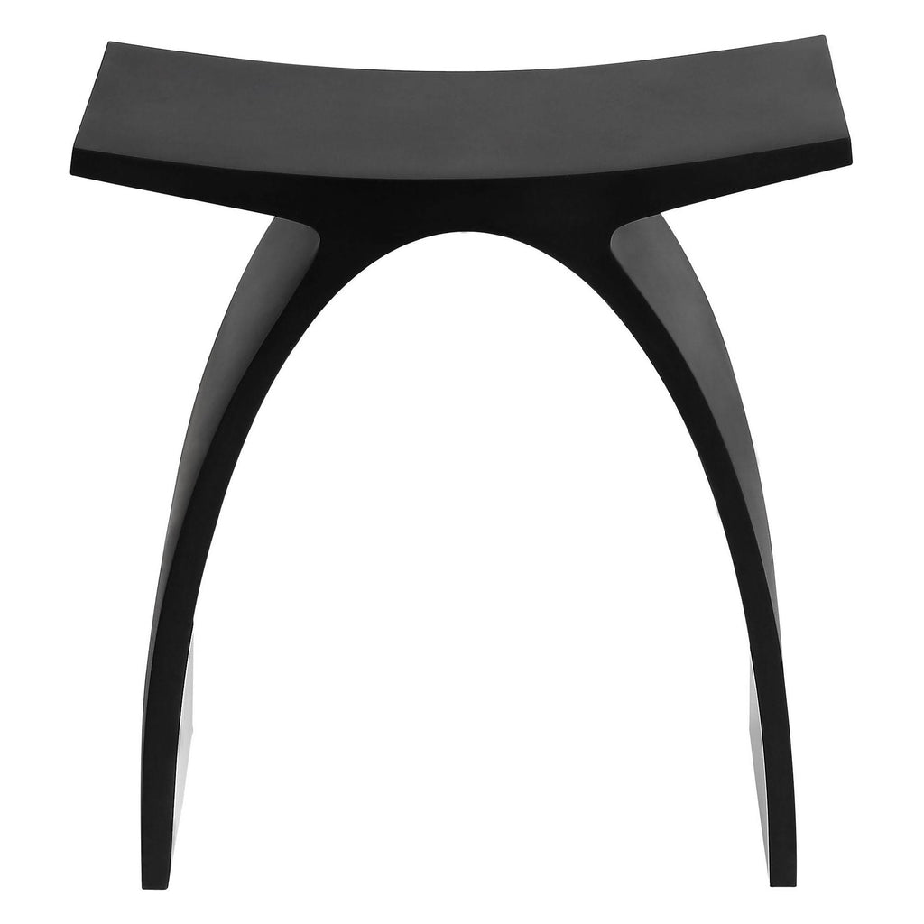 Black Matte & White Arched Solid Surface Resin Bathroom Stool V354161
